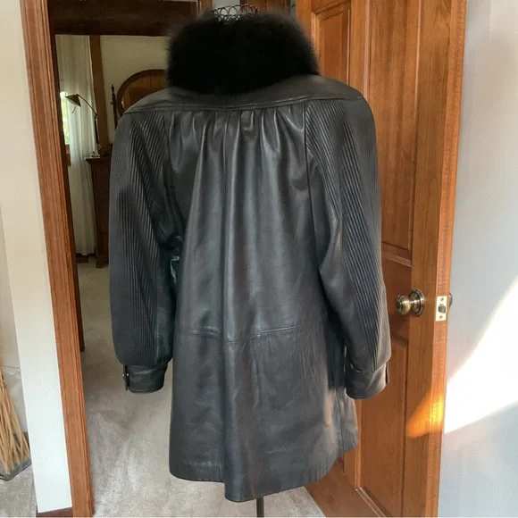 Vintage tribor leather and fox jacket, Medium - Picture 3 of 10